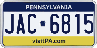 PA license plate JAC6815