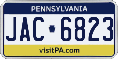 PA license plate JAC6823