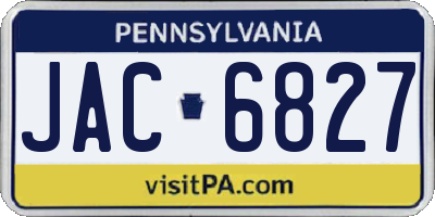 PA license plate JAC6827