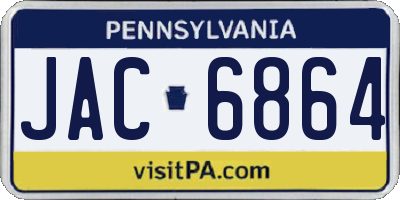 PA license plate JAC6864