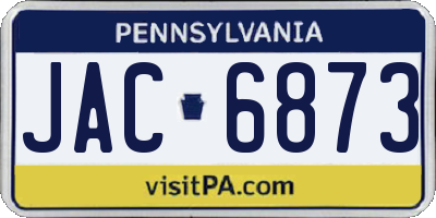 PA license plate JAC6873
