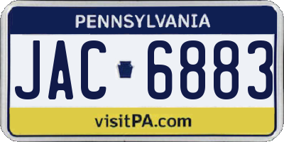 PA license plate JAC6883