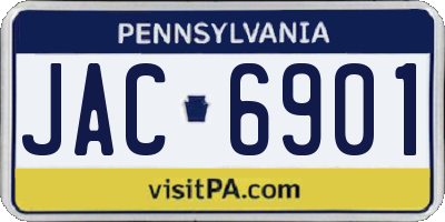 PA license plate JAC6901