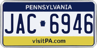 PA license plate JAC6946