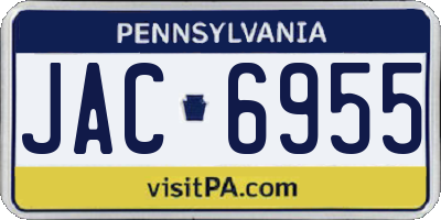 PA license plate JAC6955