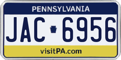 PA license plate JAC6956