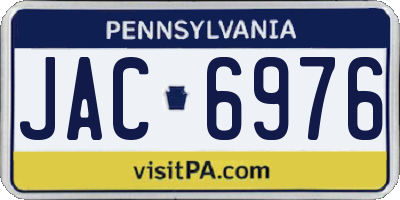 PA license plate JAC6976