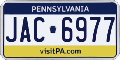 PA license plate JAC6977