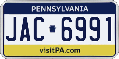 PA license plate JAC6991