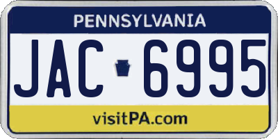 PA license plate JAC6995