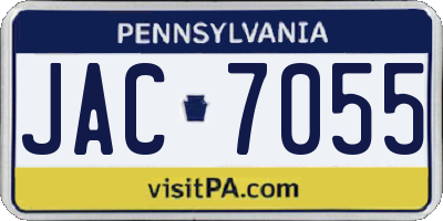 PA license plate JAC7055