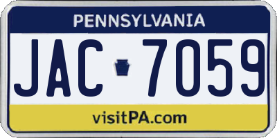 PA license plate JAC7059