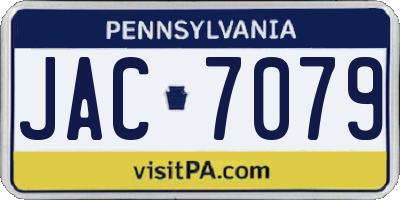 PA license plate JAC7079