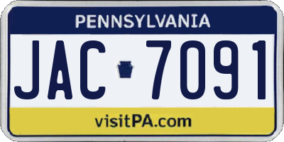 PA license plate JAC7091