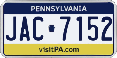 PA license plate JAC7152
