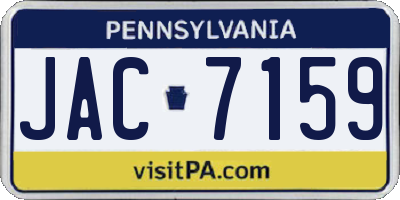 PA license plate JAC7159