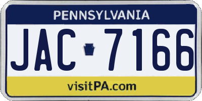 PA license plate JAC7166