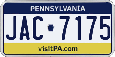 PA license plate JAC7175