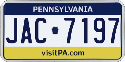 PA license plate JAC7197