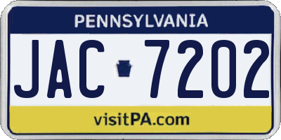 PA license plate JAC7202