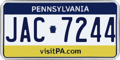PA license plate JAC7244