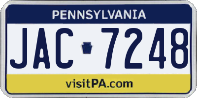 PA license plate JAC7248