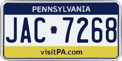 PA license plate JAC7268