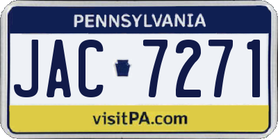 PA license plate JAC7271