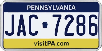 PA license plate JAC7286