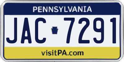 PA license plate JAC7291