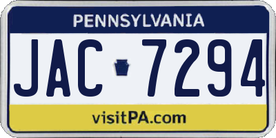 PA license plate JAC7294