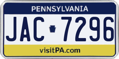 PA license plate JAC7296