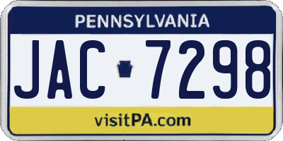 PA license plate JAC7298