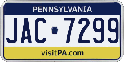 PA license plate JAC7299