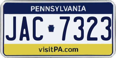 PA license plate JAC7323