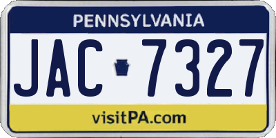 PA license plate JAC7327