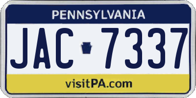 PA license plate JAC7337