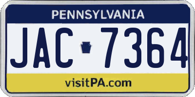 PA license plate JAC7364