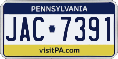 PA license plate JAC7391