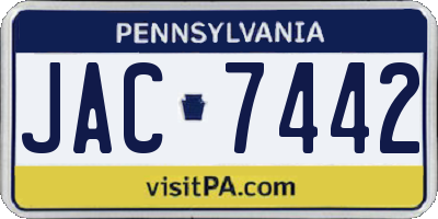 PA license plate JAC7442