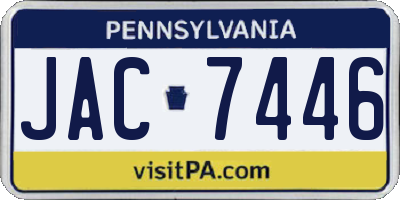 PA license plate JAC7446