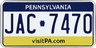 PA license plate JAC7470