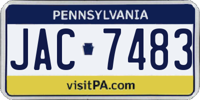 PA license plate JAC7483