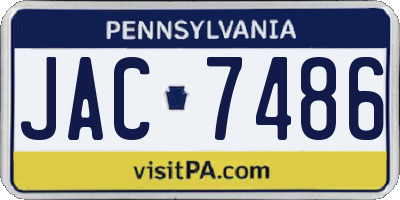 PA license plate JAC7486