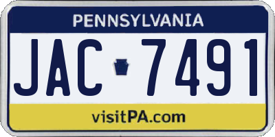 PA license plate JAC7491