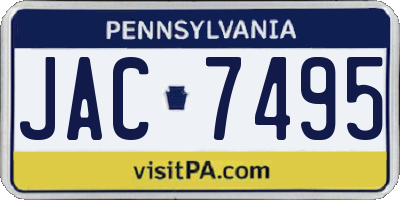 PA license plate JAC7495