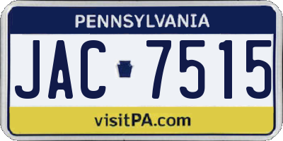 PA license plate JAC7515