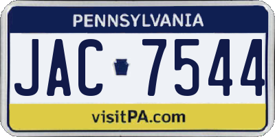 PA license plate JAC7544