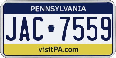 PA license plate JAC7559