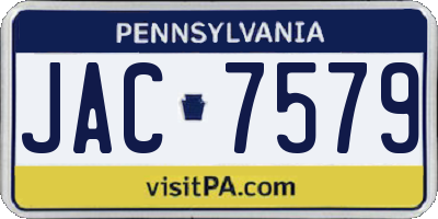 PA license plate JAC7579